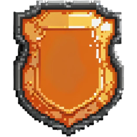 HTML5 shield logo with 8-bit style pixel aesthetic and bright orange color emoji