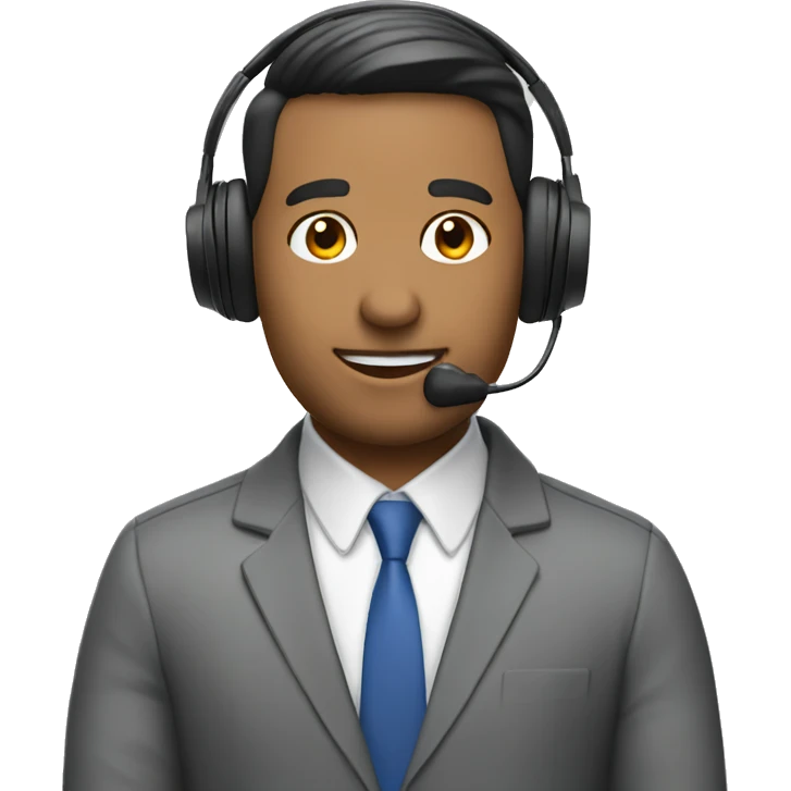 hotline consultant with headphones with microphone emoji