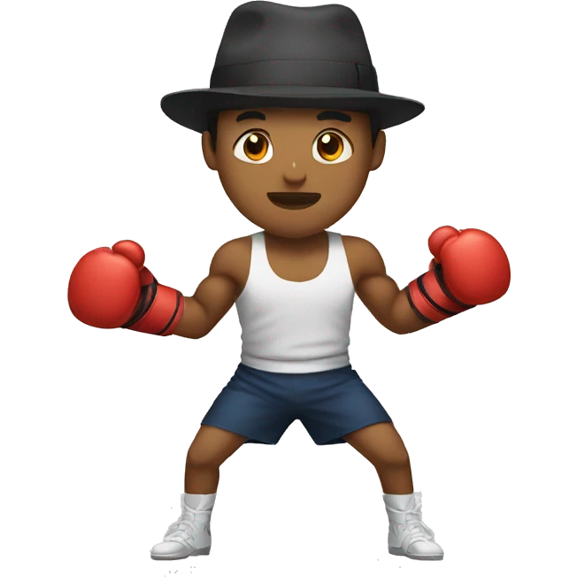 man with a hat doing boxing emoji