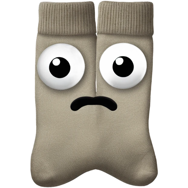 Sock with button eyes emoji
