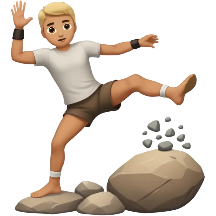Foot kicking rocks emoji