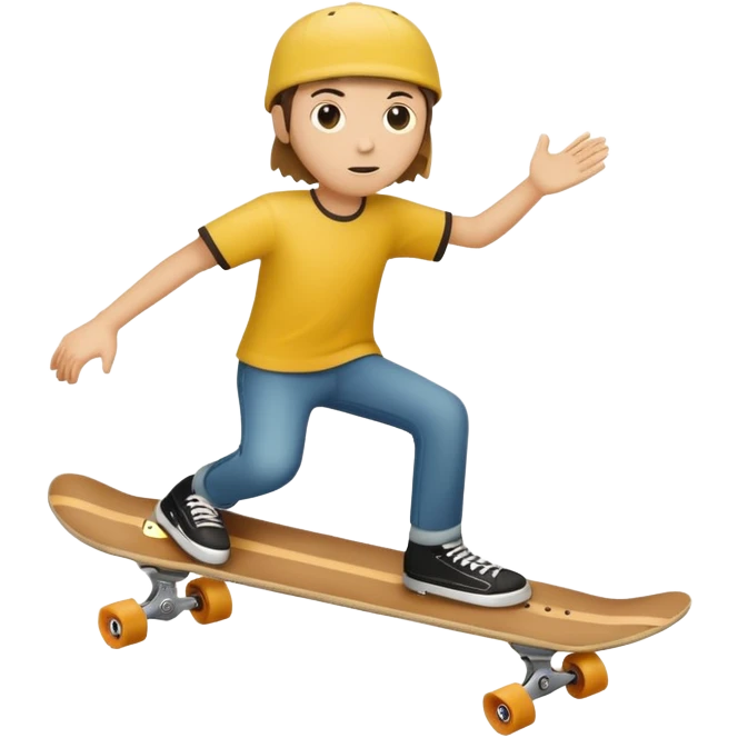 Persona hecha de palitos sobre un skate también hechos de palitos y que sea muy minimalista  emoji