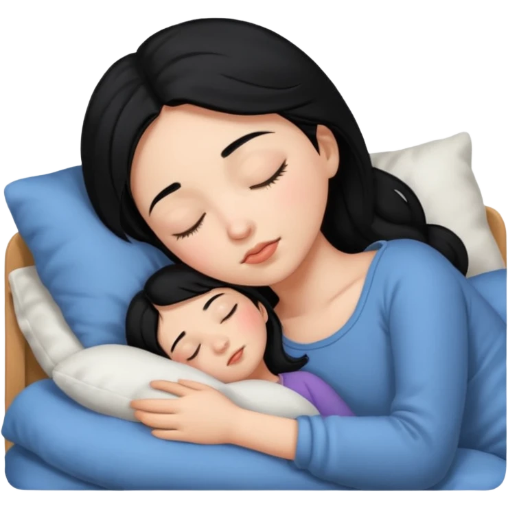 Sleeping black haired girl emoji