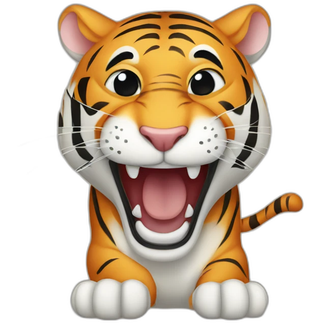 tiger in a mouse's mouth emoji