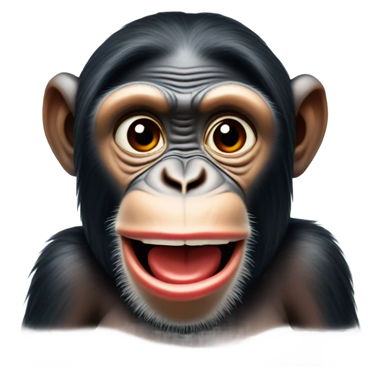 Chimpanzee with red lips emoji