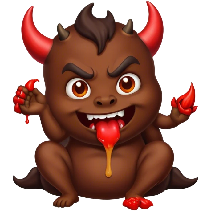 devil eating poo emoji