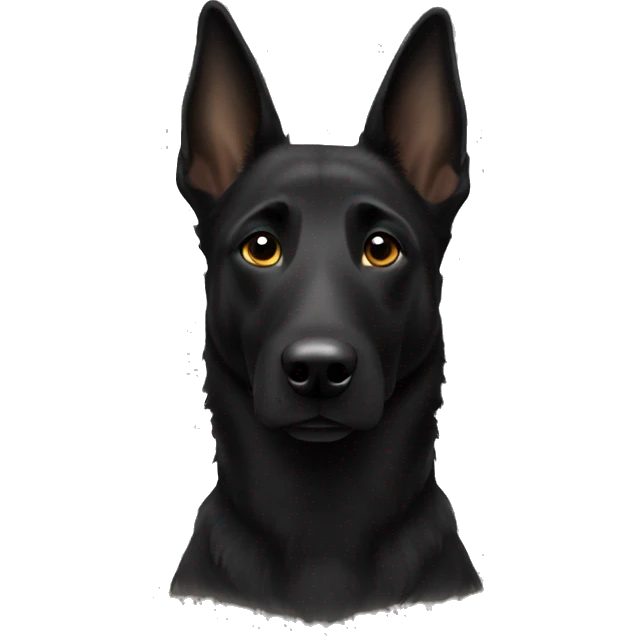 Black dutch shepherd dog emoji