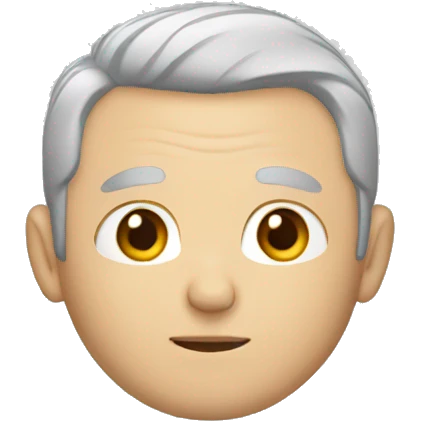 45 year old white man with short gray hair without a mustache emoji