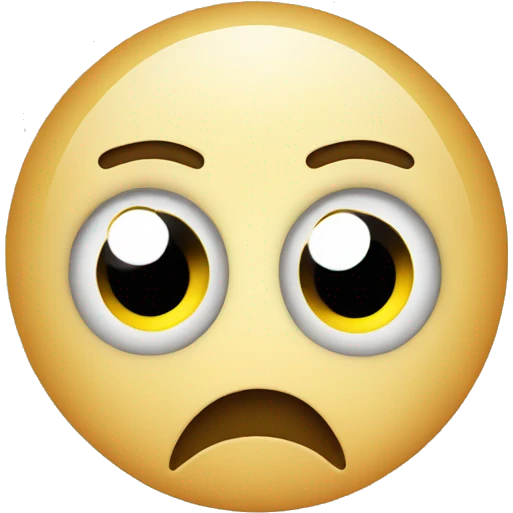 sad face but with eyeballs emoji