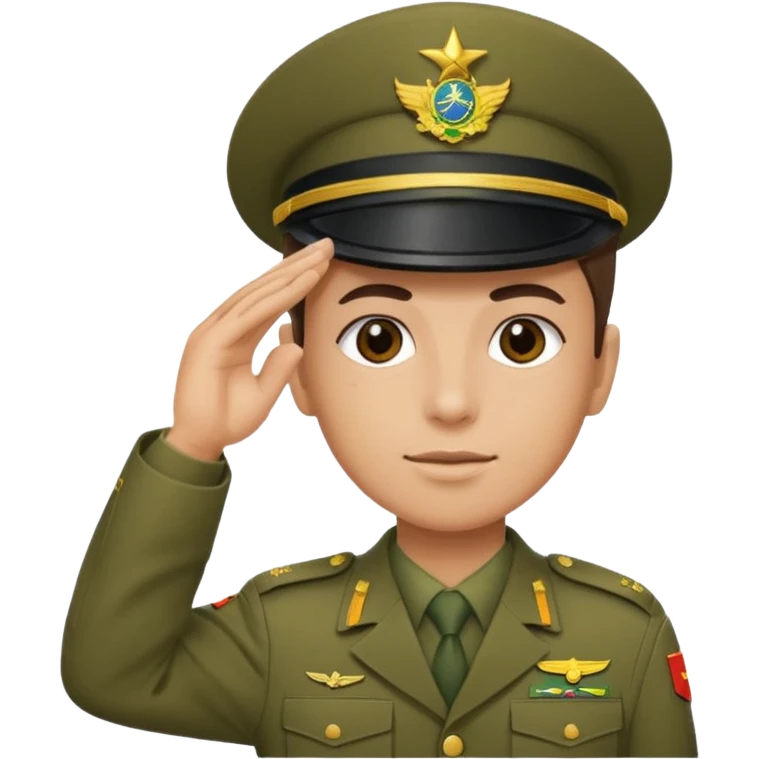 Ele precisa ter o fardamento do exército Brasileiro e fazer continência  emoji