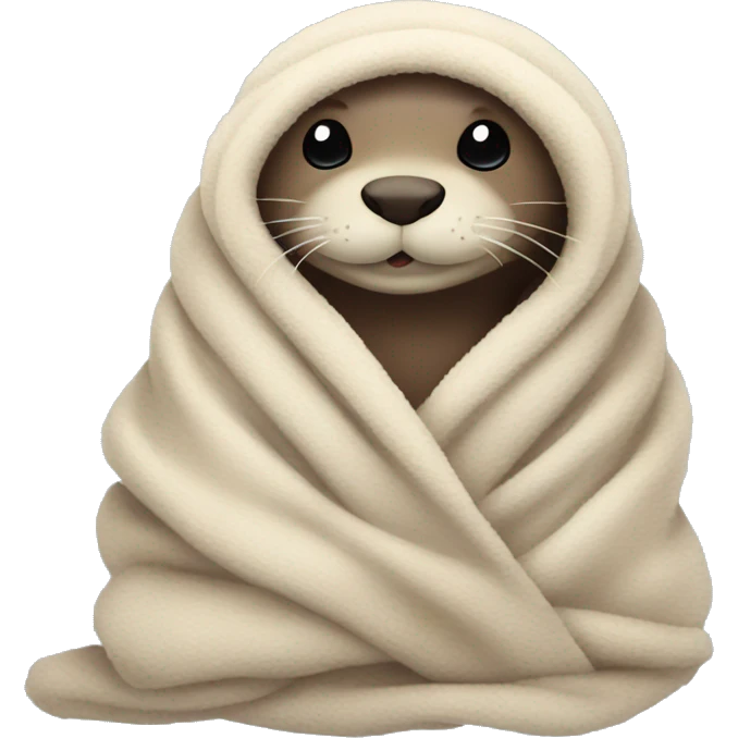 otter cozy in blanket emoji
