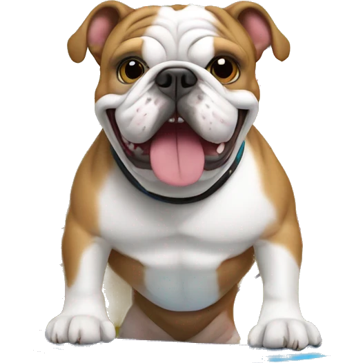 English bulldog on surf board emoji