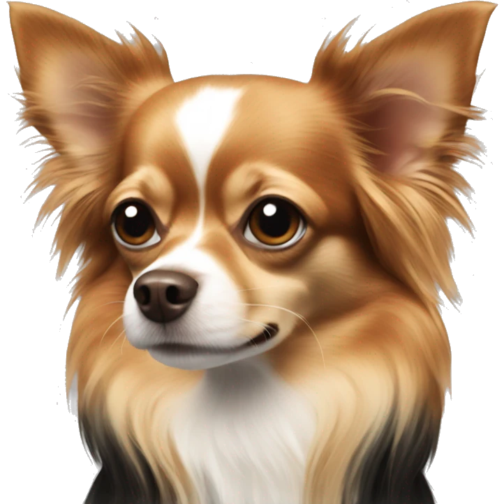 long haired chihuahua brown and red and black emoji