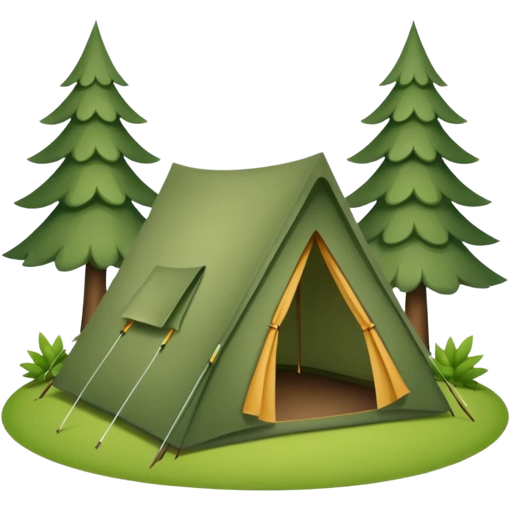 simple camping tent in forest emoji