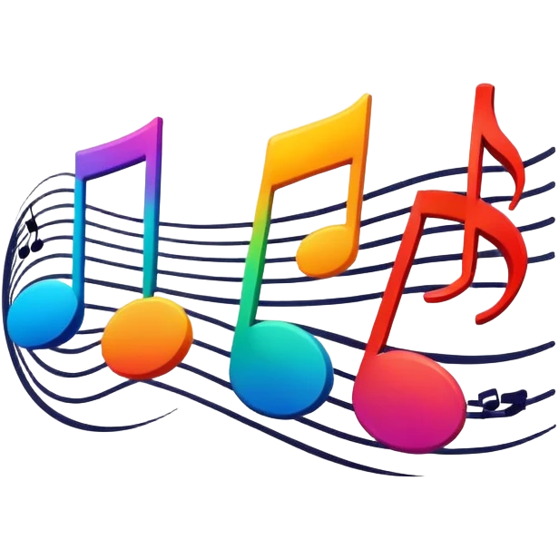 music beats with sound waves and musical notes emoji