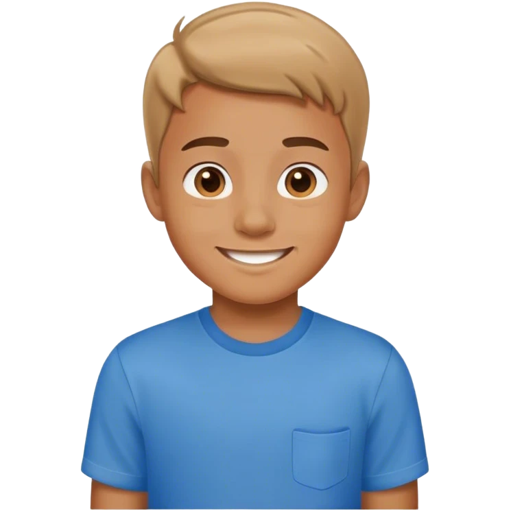 smiling boy in blue shirt emoji
