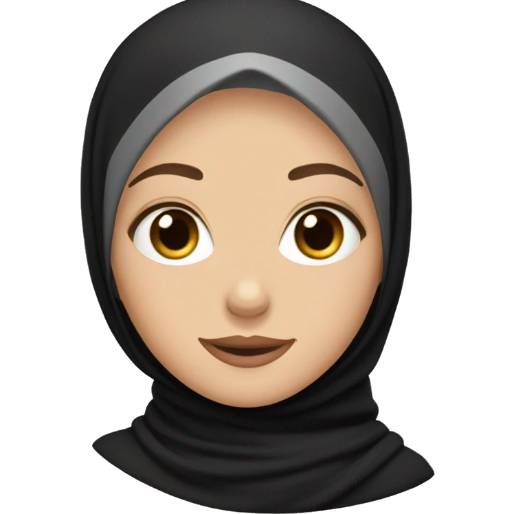 Caucasian girl with full black hijab emoji