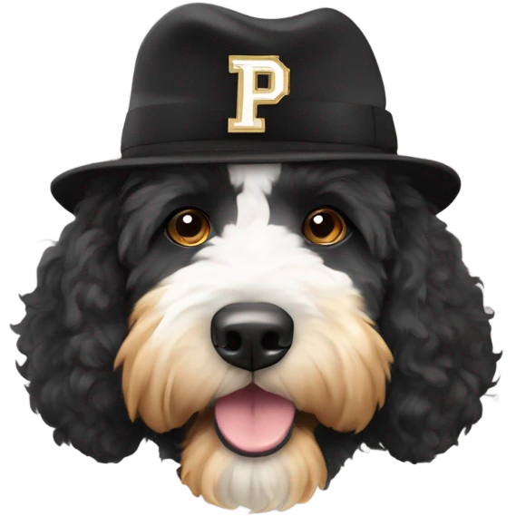 Bernedoodle with purdue hat emoji