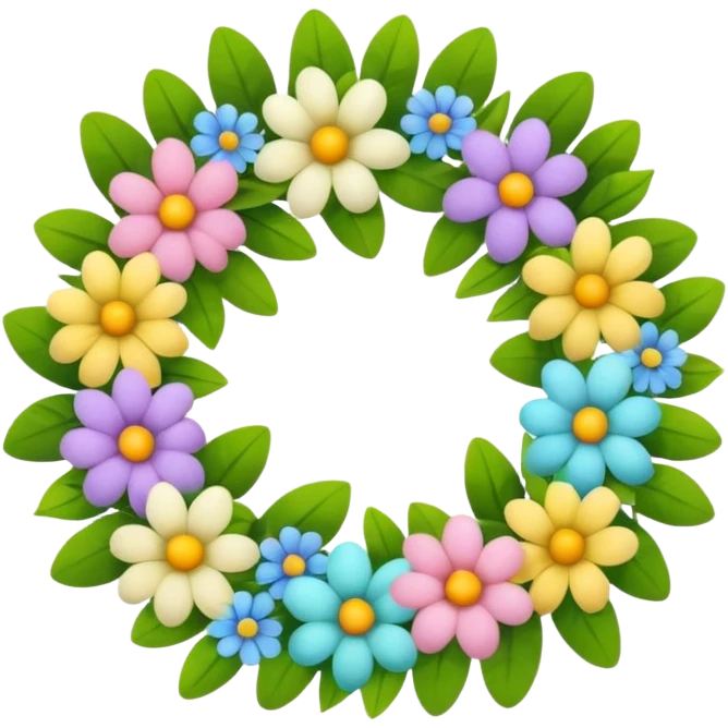 flower easter wreath, made exactly in a shape of an egg emoji