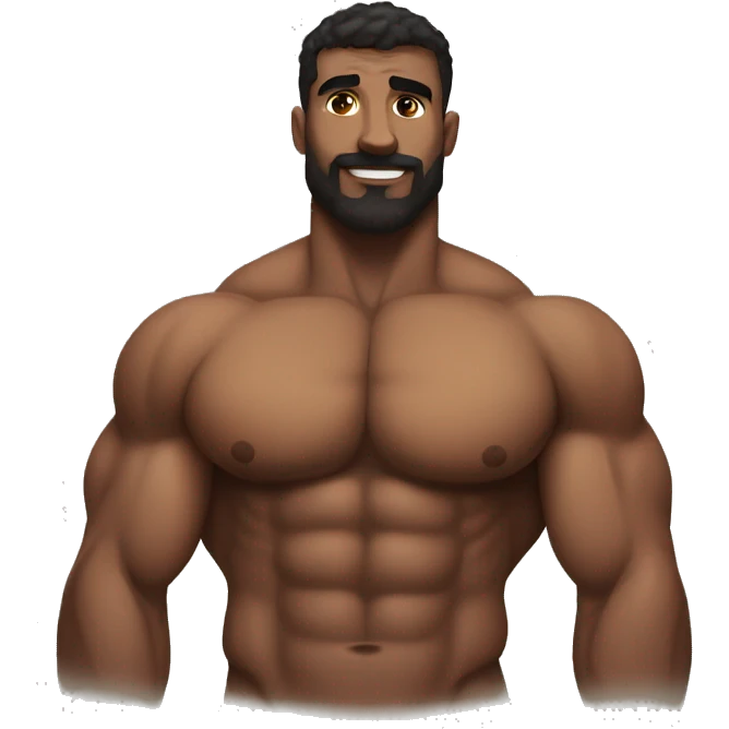 Shirtless, hairy chest, Bodybuilder, biceps, military haircut emoji