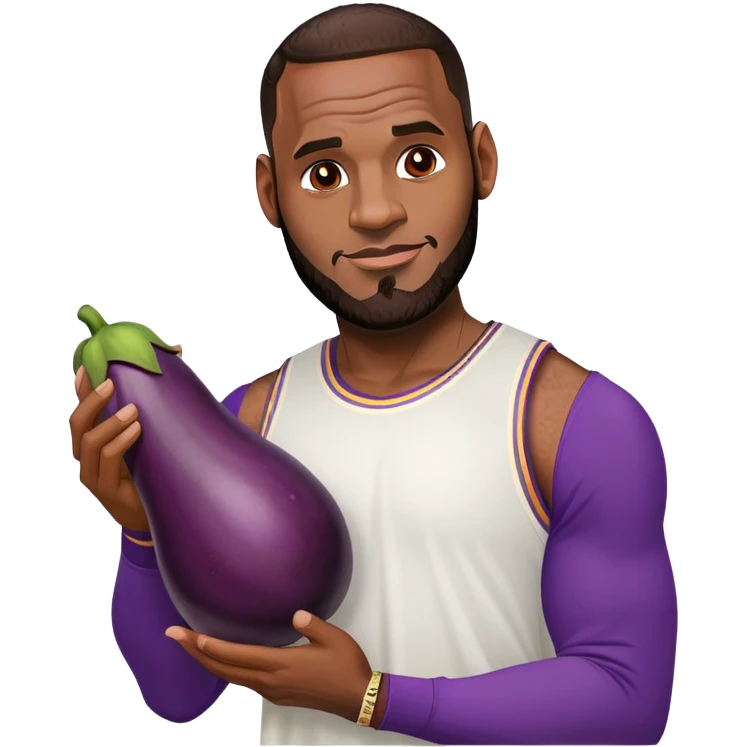 Lebron with an eggplant emoji