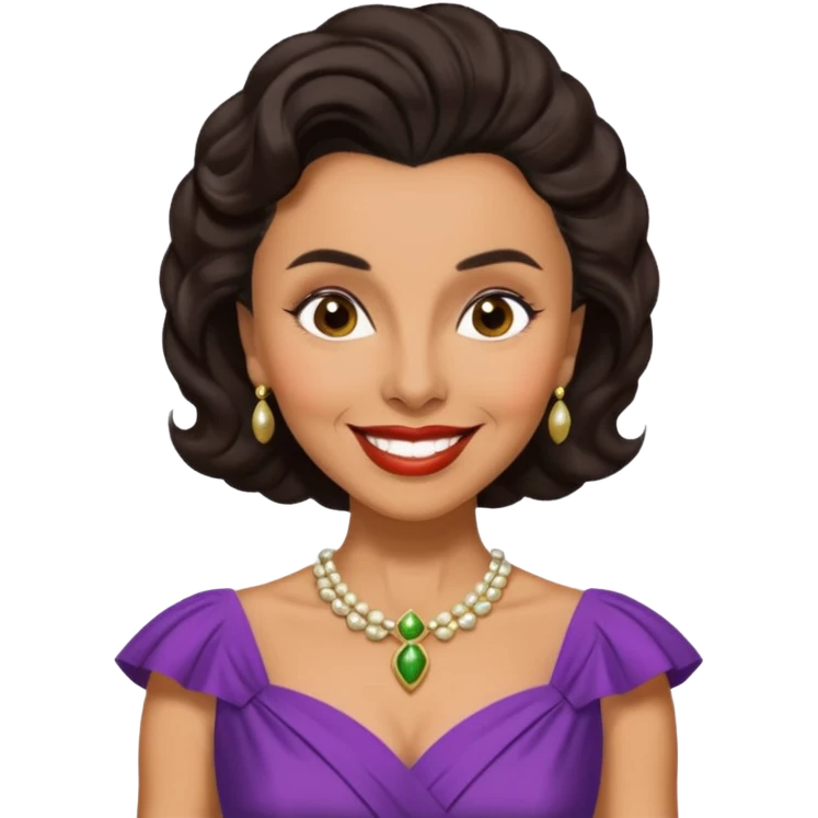 Lena Horne with dark brown hair emoji
