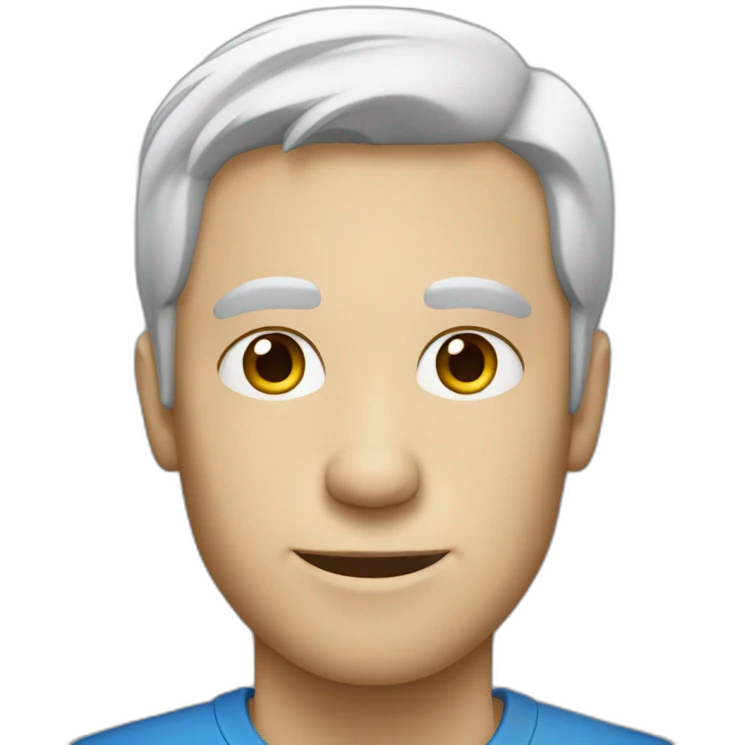 white Man with a blue shirt emoji