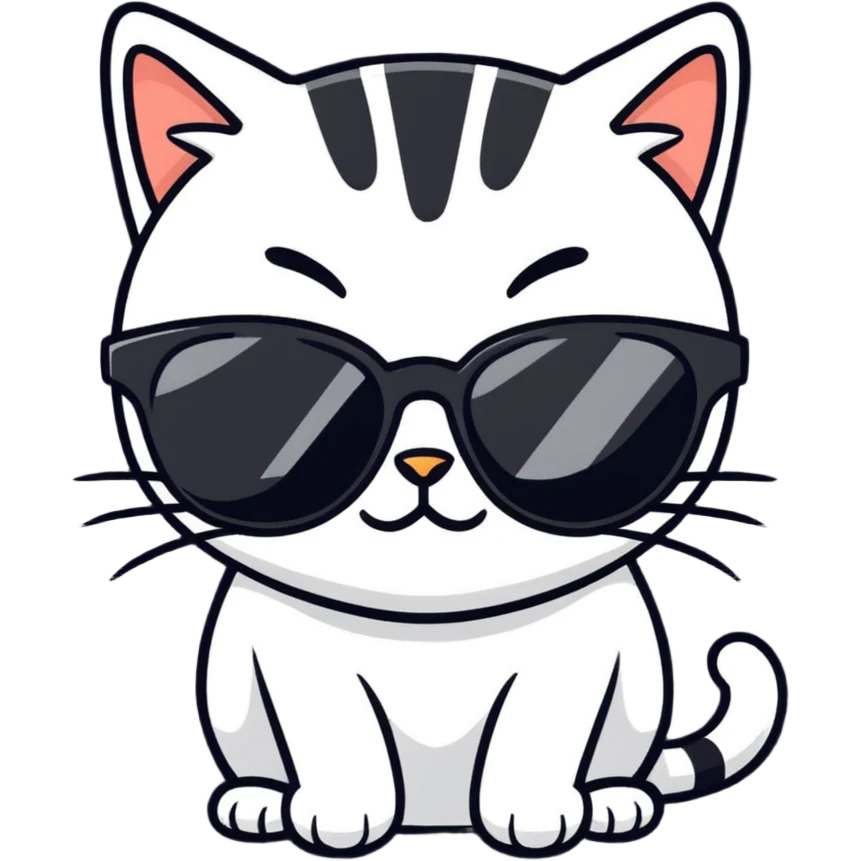 Cat with sunglasses emoji