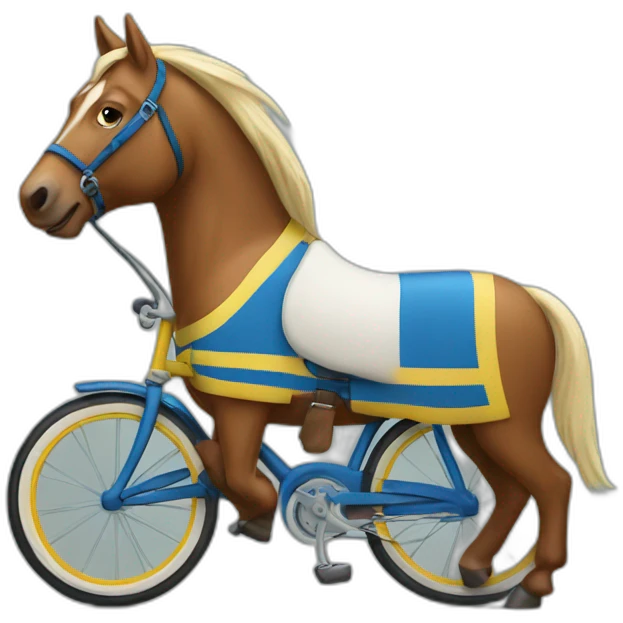 swedish horse rides a bike emoji