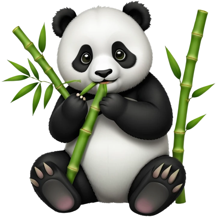 panda eating bamboo emoji