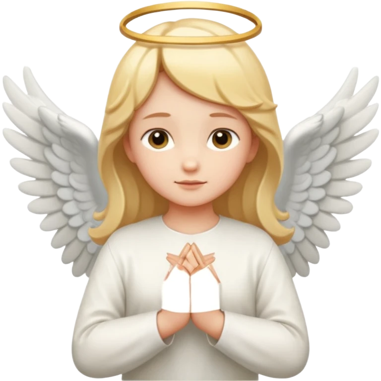 angel with folded hands symbolizing innocence and virginity emoji