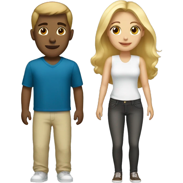 Blonde woman with Brown hair boyfriend  emoji