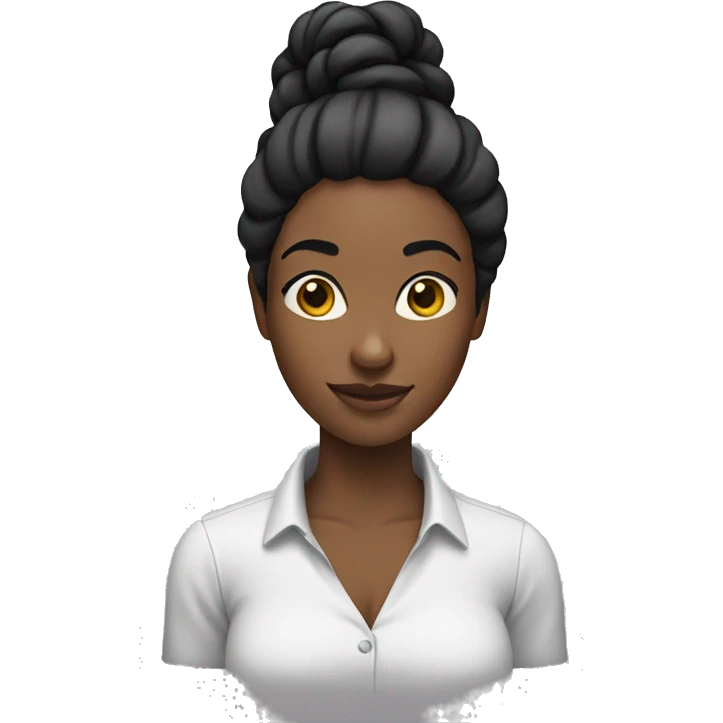 Black woman with ponytail black hair full entire body  emoji