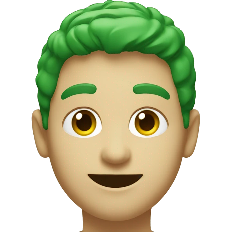 smiling viewer portrait in green emoji