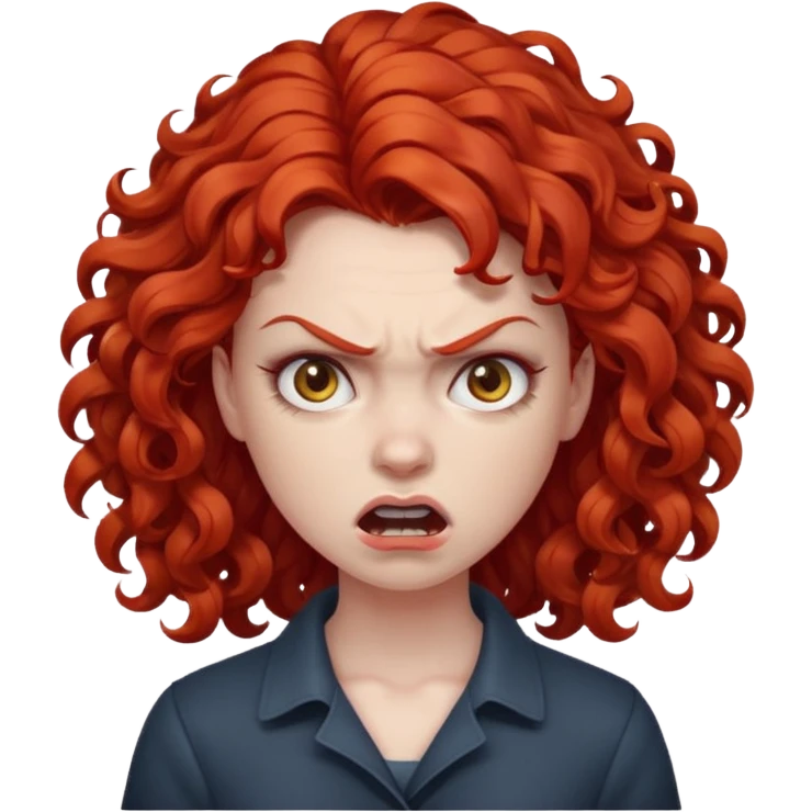 👩🏻‍🦰curly hair angry emoji