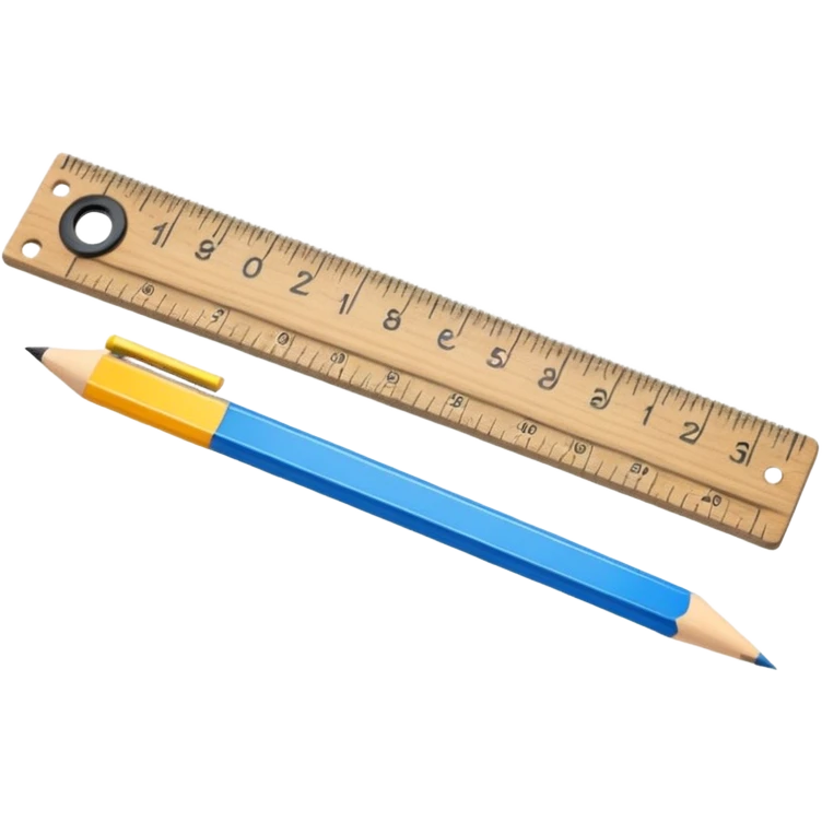 Ruler and protractor beside pencil emoji