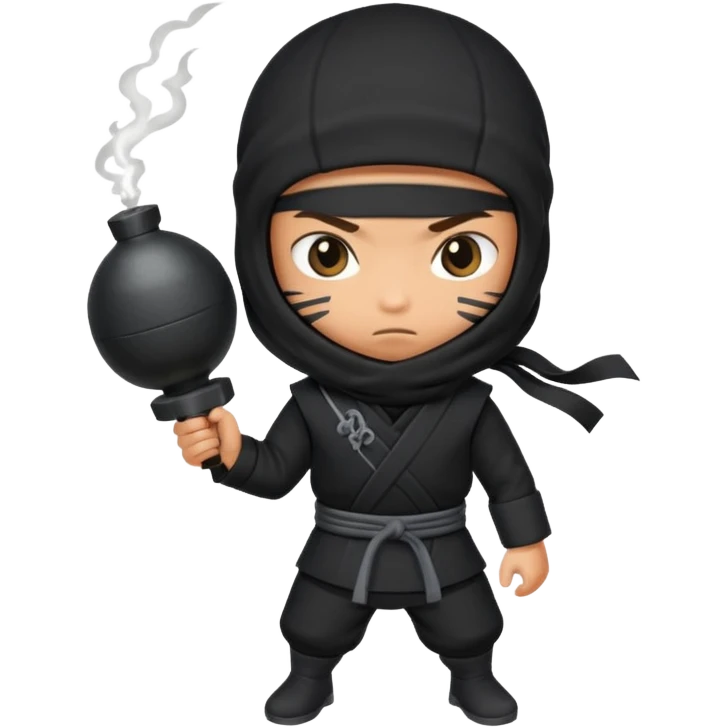 ninja with bomb emoji