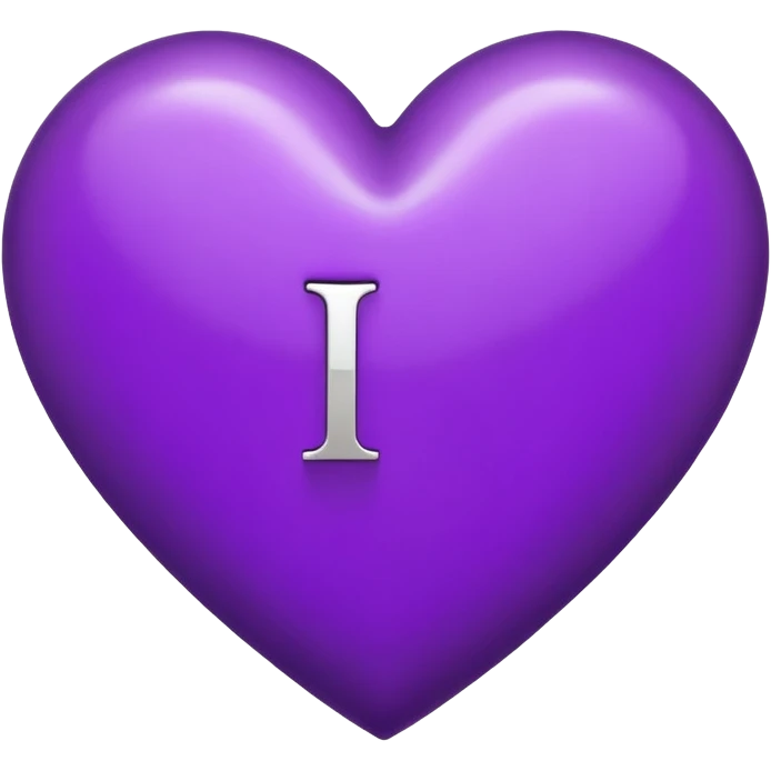 The Letter “i” inside a Purple Heart emoji