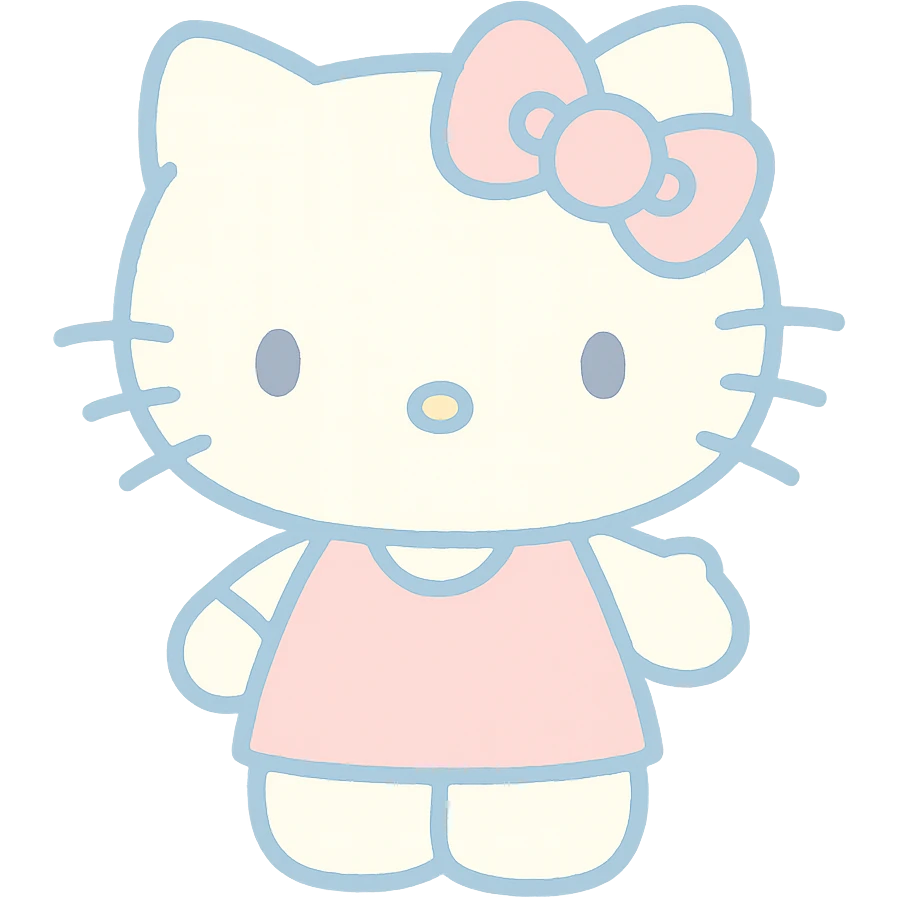 pastel toon style Hello Kitty emoji