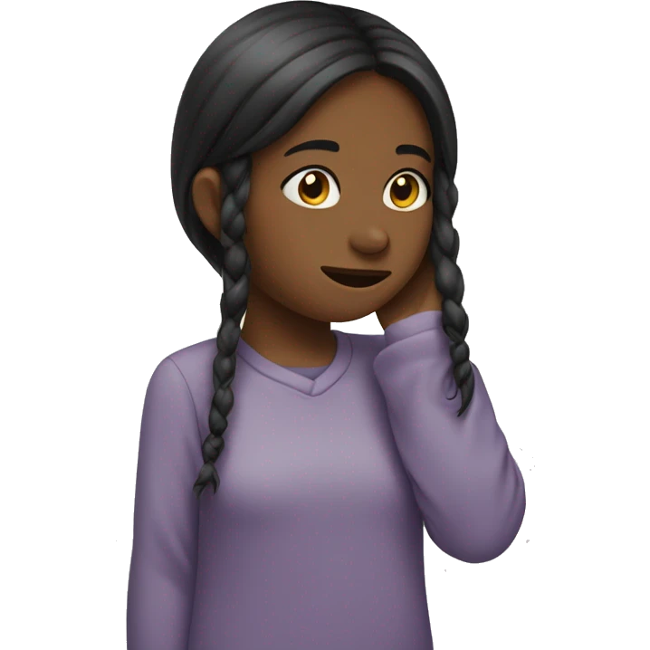 girl tucking hair behind ear emoji
