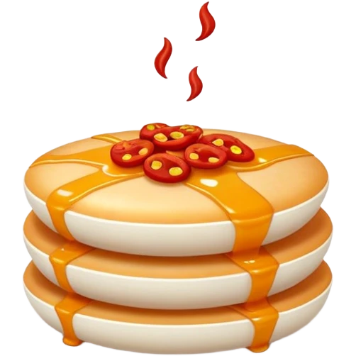 spicy Korean rice cakes 떡볶이, simple and cute emoji