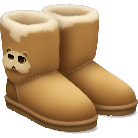 light brown ugg fuzzy slippers emoji