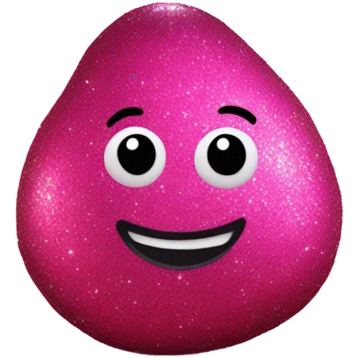 Hot pink potato with glitter emoji