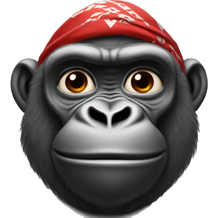 Gorilla with red bandana in a fast car  emoji