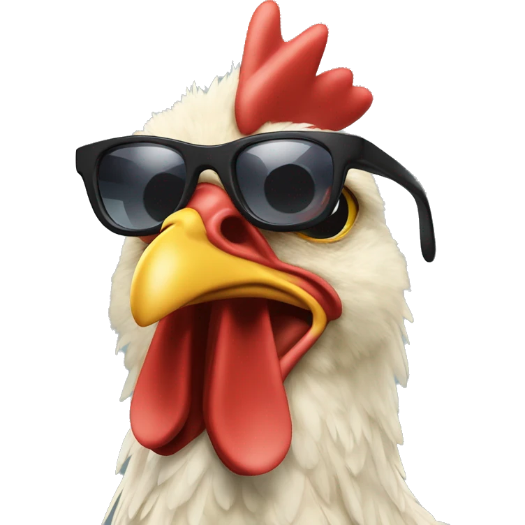 Chicken with Jordan shoes and sun glasses emoji