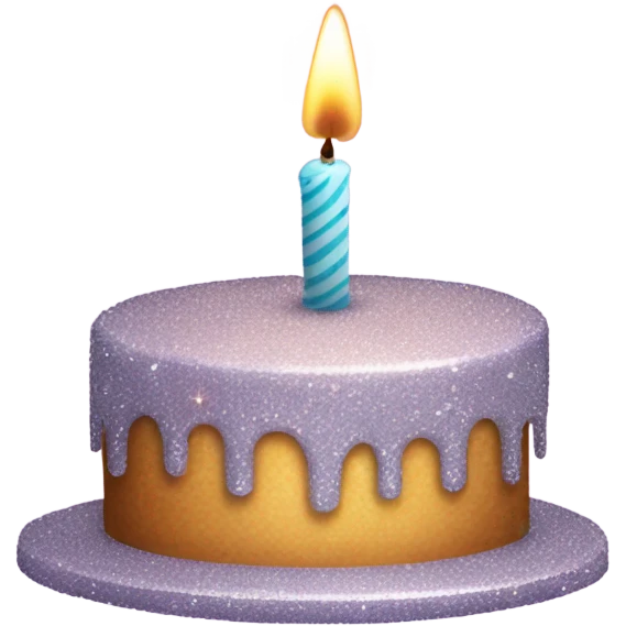 Sparkly cake with 1 candle  emoji