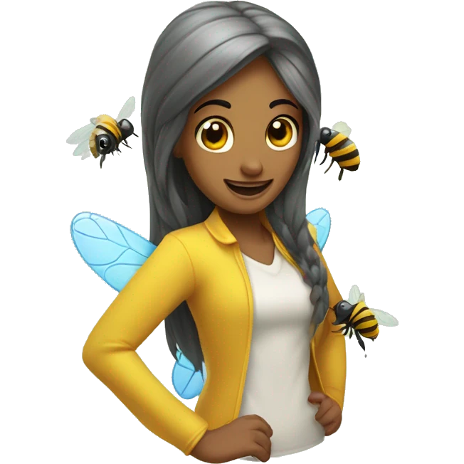 Una abeja y un delfín jugando  emoji