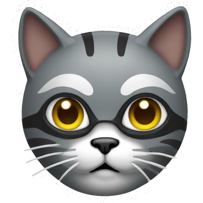 grey cat in ninja mask emoji