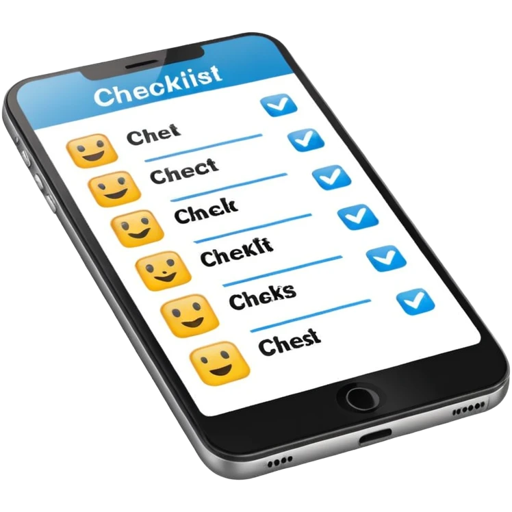 checklist on a phone screen emoji