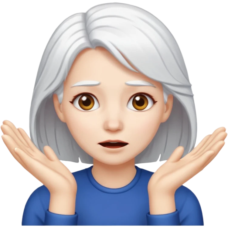 slapping face female white hair emoji